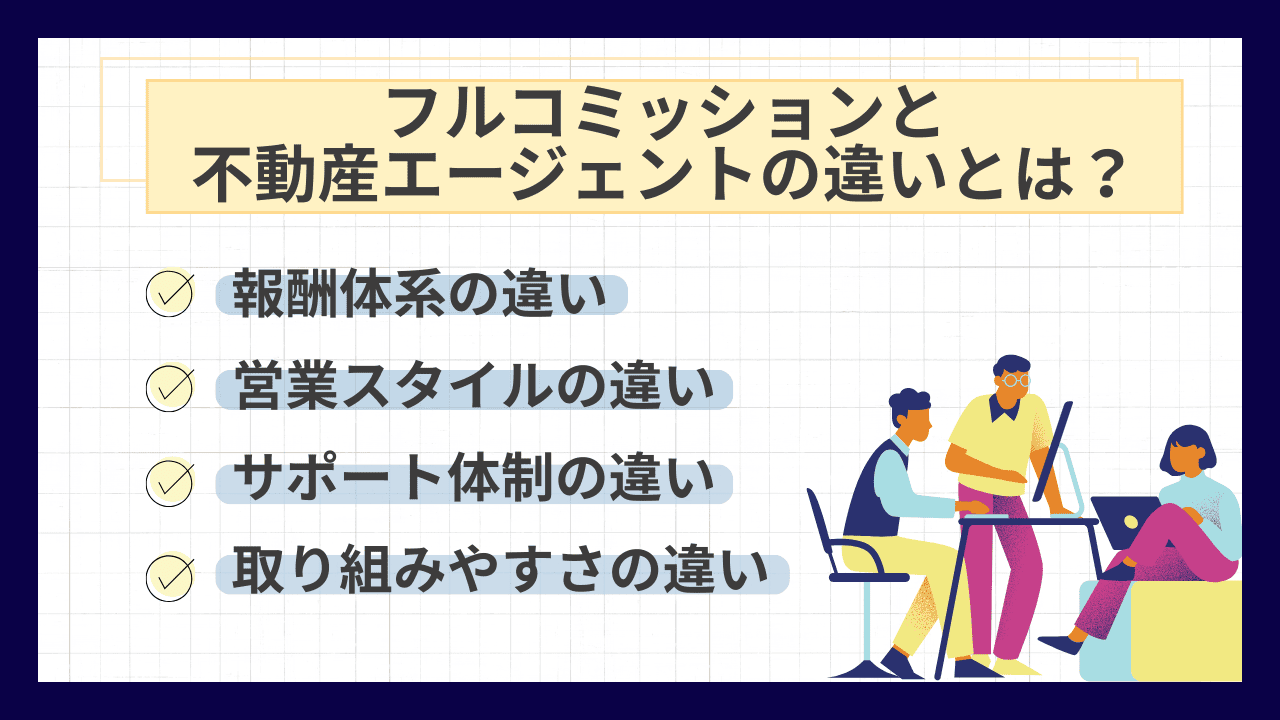 フルコミッションと不動産エージェントの違いとは？